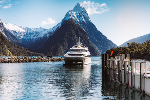 Boat in Milford Sound