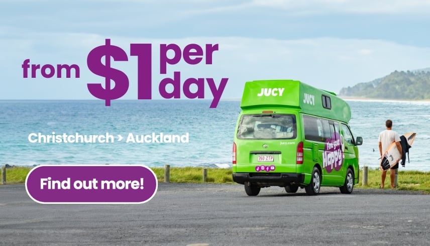 JUCY Rentals Christchurch to Auckland Relocations - JUCY Crib & Chaser From $1 per Day