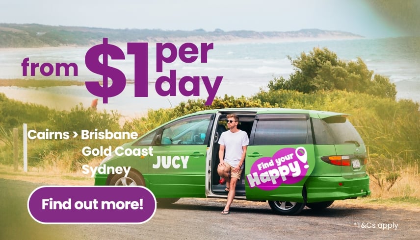 Cairns direct relocation – JUCY Cribs for $1 a day! 